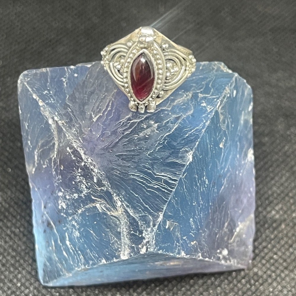 Sterling Silver Garnet Poison Ring